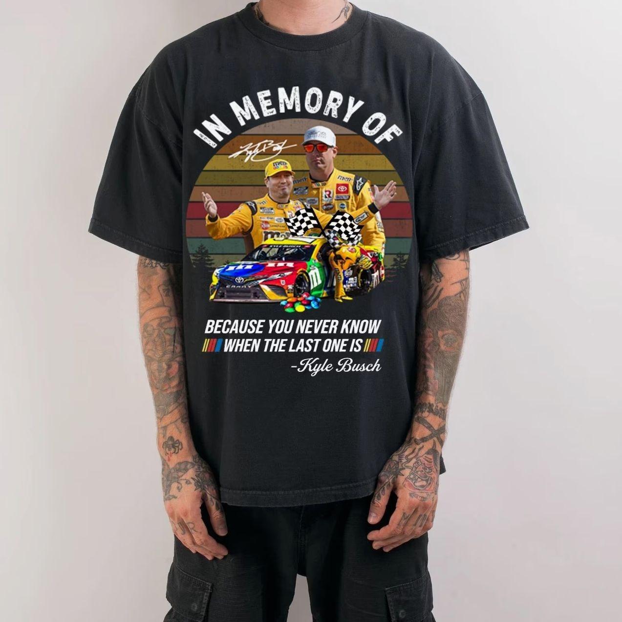 Comfort Colors Vintage Kyle Busch Memorial Tee, NASC Legend Tribute Shirt, Racing Shirt, RlP Rowdy Tee, Racing Fan Tee, Legend Shirt XRK