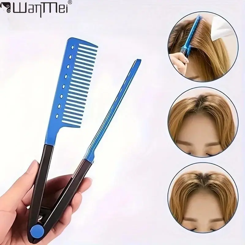 WANMEI 1/2pcs Shaped Straight Hair Comb Plastic Detangle Hair Styling Comb Folding DIY Hair Straightener Salon hair styling tool