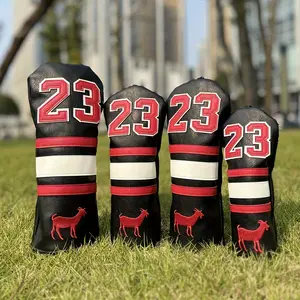 Number 23 Goat Golf Headcovers, PU Leather, Driver Fairway Hybrid Covers, Durable & Stylish Design for Your Golf Clubs, Golf Accessories, Golf Gear