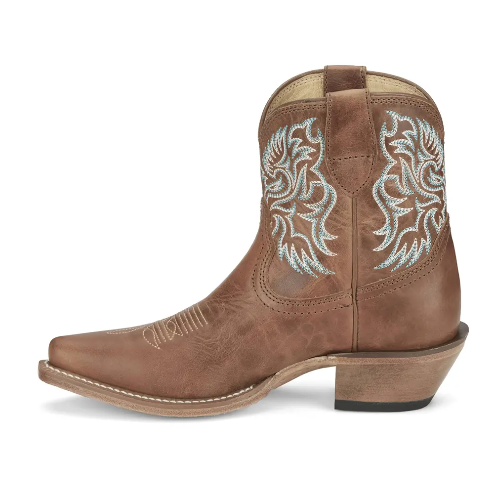 Justin Boots Womens Isabella Snip Toe Pull On Dress Boots Ankle Low Heel  1-2" - Brown - TikTok Shop