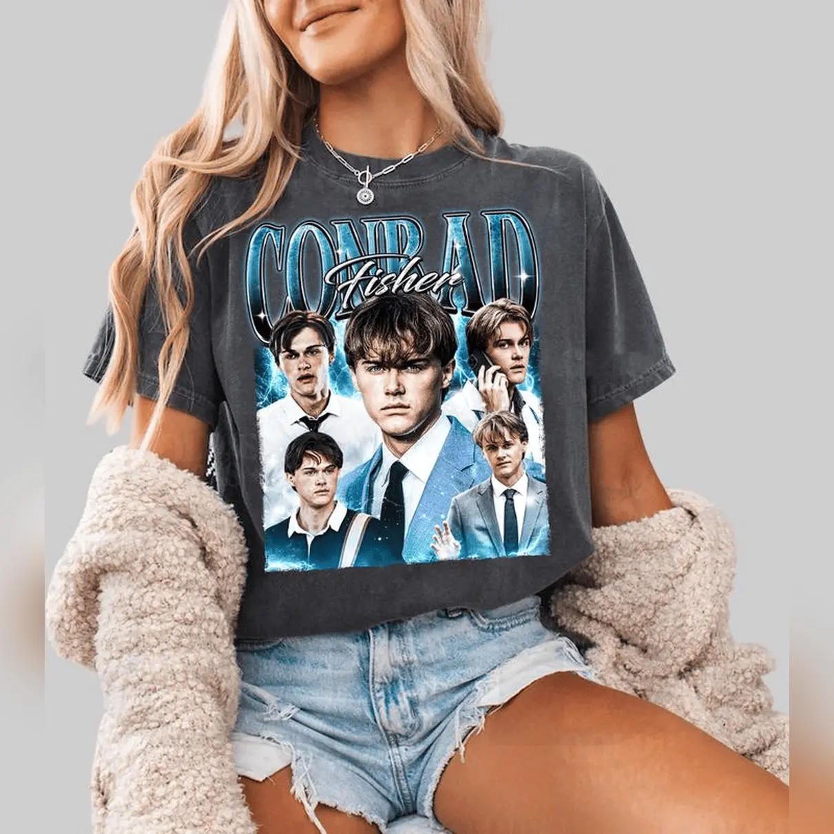 Women's Short-Sleeve Cotton Tee, Conrad Fisher SITP Vintage Movie Character Light Comfortable Fabric Shirt, Lady's 2025 Best Daily Gift Top