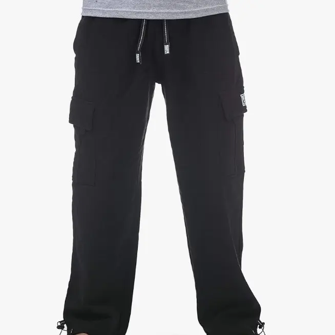 Pro Club Men's Heavyweight Fleece Cargo Pants Menswear Day Elastic Outdoor Trouser Casual Pockets, Loose fit, Trendy style