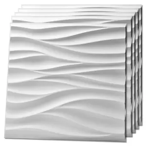 FLOLEOPA 3D Wall Panel, Geometric Design, PVC Waterproof and Fireproof, Suitable for Living Room, Lobby, Bedroom, Hotel, Office, Game Room, TV Backdrop Decoration, 11.8 inches x 11.8 inches, (Includes a roll of installation tape).