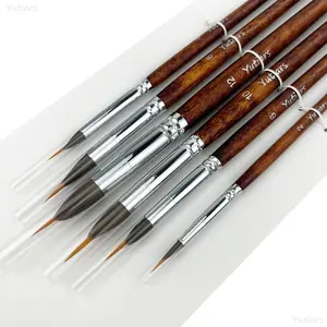 Yutiars 6Pcs Watercolor Painting Brushes Set, 4Pcs Extended Point Synthetic Brushes with Long Pinhead for Fine Detailing Work, Art Painting Supplies, Art Materials