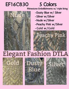 ✨ Elegant Fashion ✨  EF16C830 Rhinestones NO SLIT TT