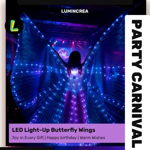 LED Luminous Butterfly Wings Decorative Dance Props Underground Rave Tunnel Rave Technorave Party Animals Party Idea Costumes Idea Performance Luminous Props