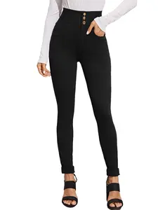Women's Button Leggings, Casual Comfy Tight-fitting Leggings for Daily Wear, Ladies Bottoms for All Seasons