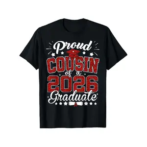 Men's 2026 Graduation Graphic T-Shirt - Short-Sleeve, Round Neck, Print Design, Casual Menswear for Proud Cousins of 2026 Graduates