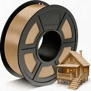Wood Texture 3D Printing Filament, Wood Color Pla Long Strand 1.75mm 250g, Compatible with Most Fdm 3D Printers, Home Decor & Creative Models