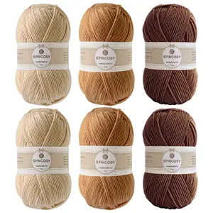 6-Pack Multicolor Acrylic Yarn, 50g Per Ball, Soft and Skin-Friendly, Soft Texture, Ideal for Handmade Knitting Summer Clothes and Hats, DIY Gifts, Outdoor Activities