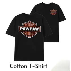 SageSprint World's Coolest Grandpa Nickname Gift Motorcycle Grandma/Dad /Mom Print Back Font Shirt , Father's Day Tee Birthday Gift from Grandkids/Kids Menswear Top 25626