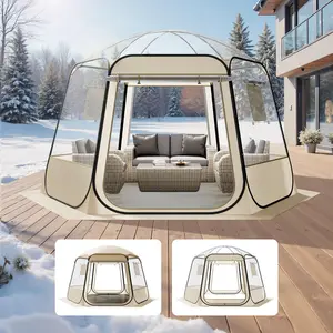 【Summervibes】VEVOR Pop up Bubble Tent, 11 x 10.2 ft Waterproof & UV-Resistant, Clear Camping Tent Shelter, Outdoor Garden Dome Igloo Tents with Windows, 540° Panoramic View, for 8-10 Persons Patio Backyard