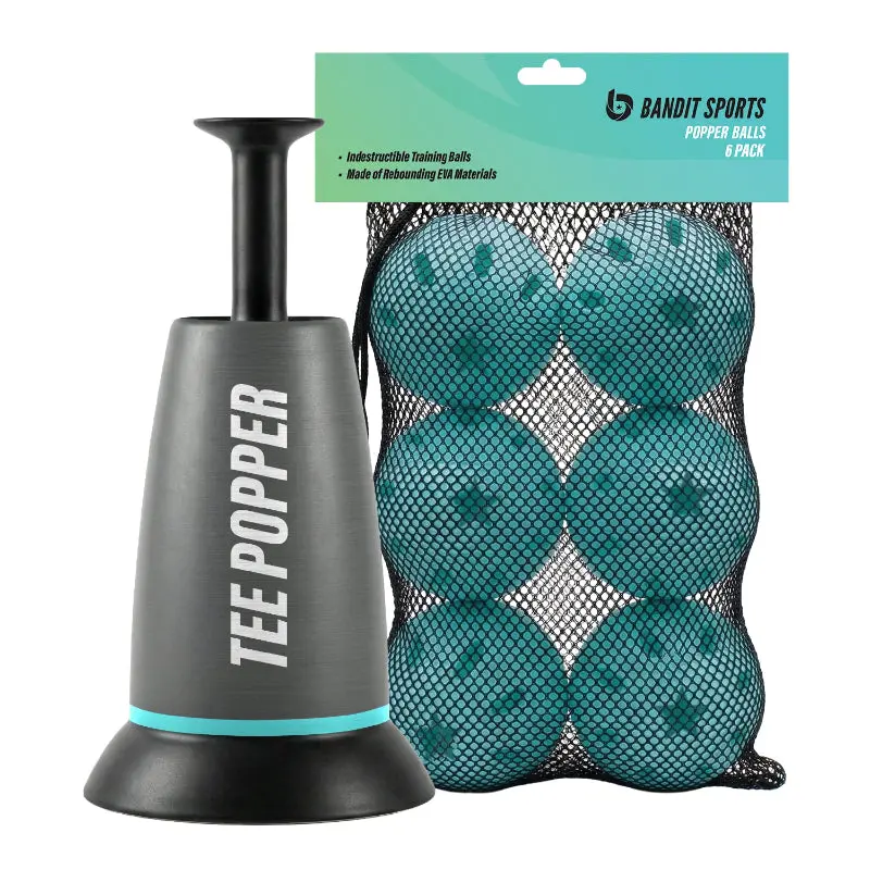 Bandit Sports Tee Popper 6-Ball Bundle - Pop Up Baseball Batting Trainer