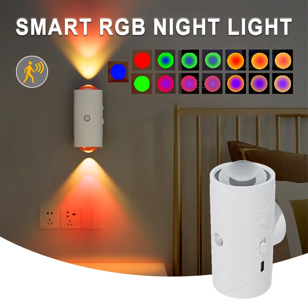 Flower Dance Rechargeable Magnetic Magic Wall LED Sensor Lights Colorful Gradient Light Atmosphere Light Intelligent Human Body Induction led lights for giftbox led light rooms new lights lights for decoration