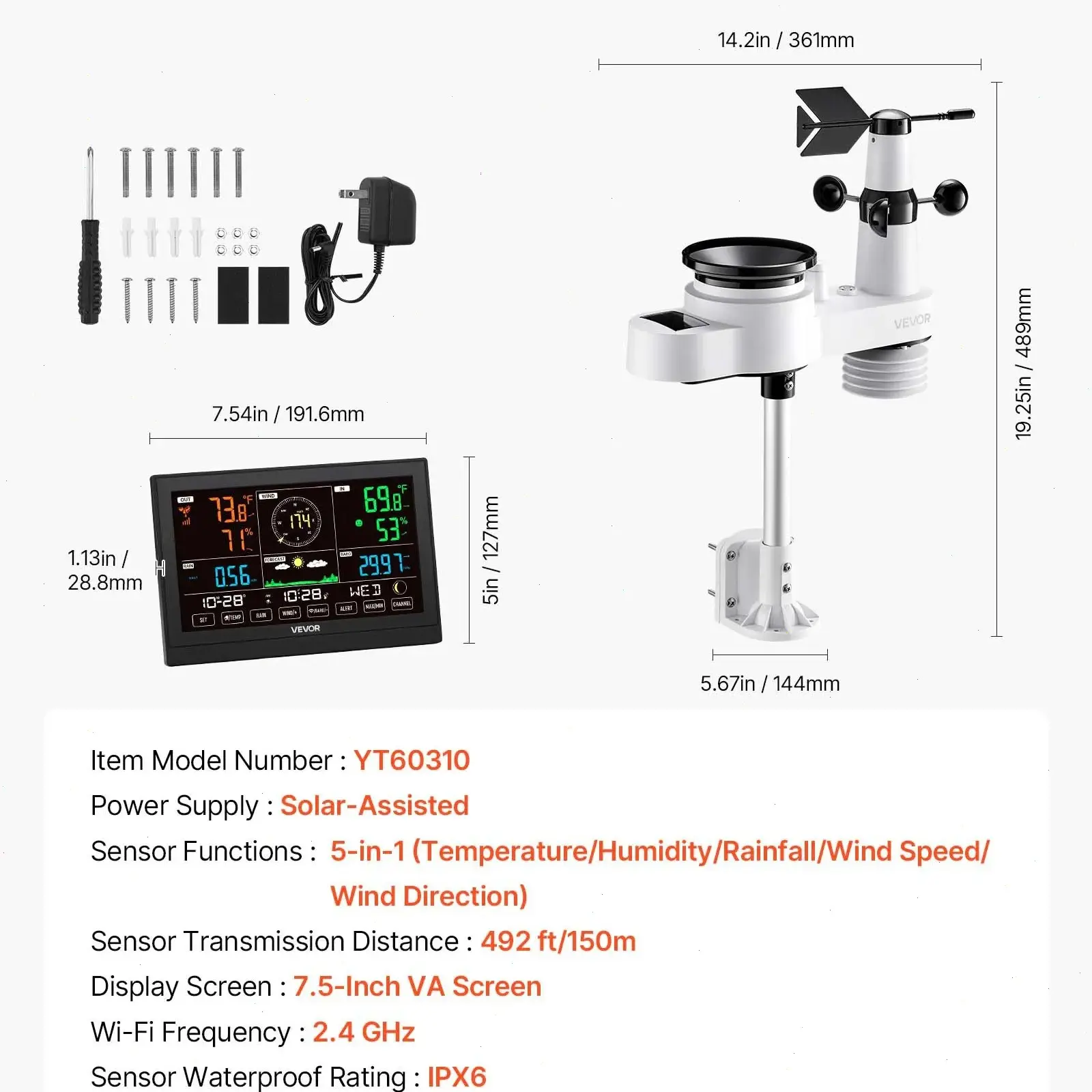 5-in-1 Wireless【7.5-Inch VA Display】