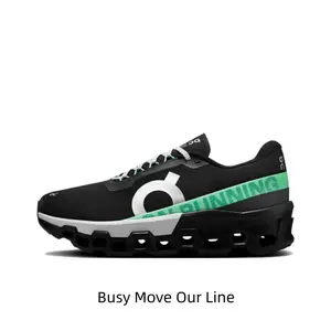 Cloud Cushion Hollow Thick Sole Athletic Trainers Black Green Breathable Mesh Fabric Upper Non-Slip Hollow Outsole Lightweight Lace-Up Sneakers for Men and Women