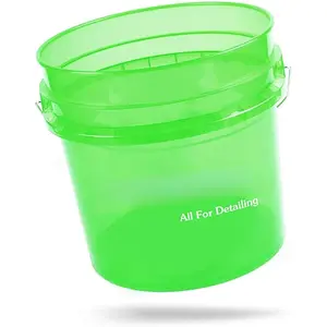 3.5 Gallon  Detailing Bucket (Green) -  Wash Bucket for Scratch-Free Washing, Garage Storage & Detailing Tools - Holds Soap,  Cannon, Microfiber Towels &
