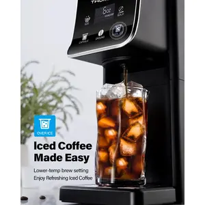 Hot & Iced With Bold Serve Coffee Maker For And Grounds,52 Oz Removable Water Tank,6-14 Oz Brew Cup Coffee Machine With Reusable Filter, White