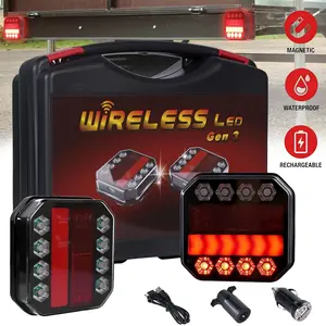 2-Pack Wireless Magnetic Trailer Lights – Rechargeable LED Tail Light Kit for Truck, Trailers, Boats, Tractors & Bike Racks