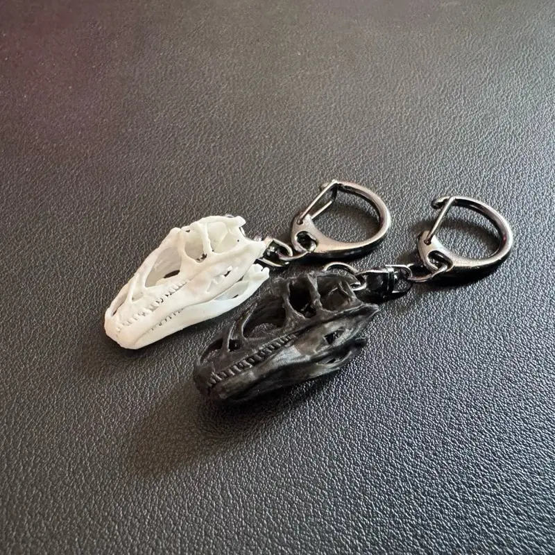 Allosaurus Resin Skull Keychain, Glow in the Dark Paleo-Accurate Dinosaur Backpack & Key Attachment - Prehistoric Fossil Gift for Enthusiasts, Acrylic Resin Keychains, Attachment Keychains