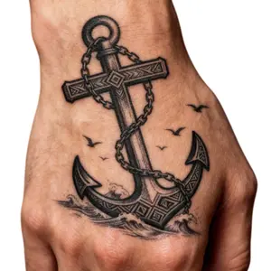 Nautical Cross Arm & Handback Botanical Tattoo Sticker Magic Tattoo Waterproof & Long-Lasting 7-15 Days High-Quality Realistic Tattoo for Men & Women Semi-Permanent Non-Reflective Temporary Tattoo Temporary Fake Tattoo