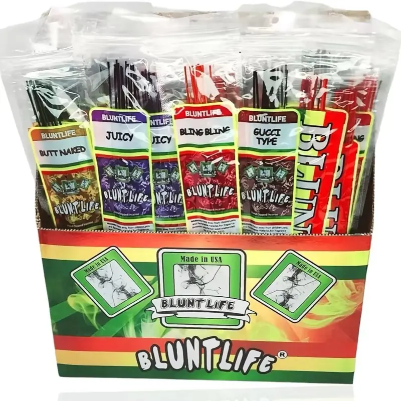 Bluntlife Handmade At-Home Incense Sticks - Natural Bamboo, Charcoal-Free, Assorted Aroma Perfume Scents - Home Fragrance Freshener Gift Pack
