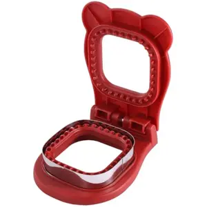 Sandwich Cutter and Sealer, Uncrustable Style Sandwich Maker for Lunch, Square No-Crust Sandwich Sealer for Kids Breakfast and Lunches, Red