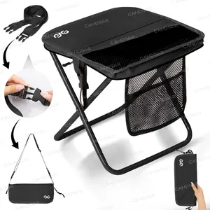 【Camdoor】Portable Outdoor Folding Chair with Pockets, Camping Chair, Upgraded Folding Stool, Weighs Only 1.5 lbs, Maximum Load Capacity 400 lbs, Suitable for Activities Such as Queuing, Fishing, Camping, etc.