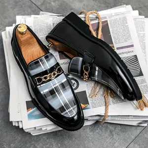 Men's Shoes Men's Plaid Elegant Slip On Loafer Shoes - Comfy Non Slip Casual Durable Dress Shoes - For Men - Suitable for Business, Casual & Formal Occasions - Perfect Gift for Father's Day & Special Events