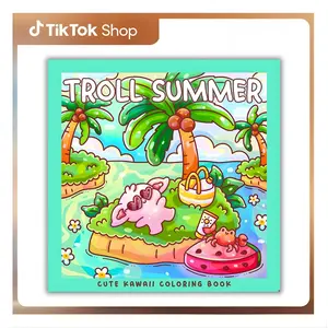 Troll Summer: A Kawaii Coloring Book of Tropical Adventures and Holiday Fun: 30 Whimsical Coloring Pages of Trolls and Dragons on Beach Vacations (Sweet & Kitsch) Kawaii Trolls Tropical Coloring Book