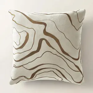 Z Gallerie Encina Pillow 22" - Rust/Ivory & Silver/Ivory Removable Cushion Cover Topography Design Home Textile