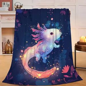 Cute Axolotl Blanket Cartoon Axolotl Throw Blanket Gifts for Women Girls Men Boys Kids Adults Super Soft Cozy Plush Fluffy Fuzzy Fleece Blanket Decor 40''X50'', Cozy All-Season Blanket Christmas New Year Gift