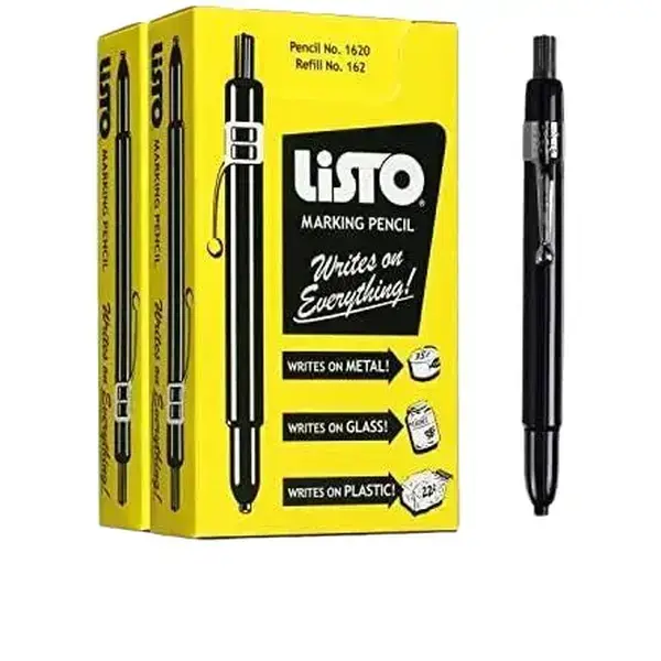 Listo 1620 BLACK COLOR - China Markers/Grease Pencils/China Marking/Pencils/Wax Pencils - Made in USA