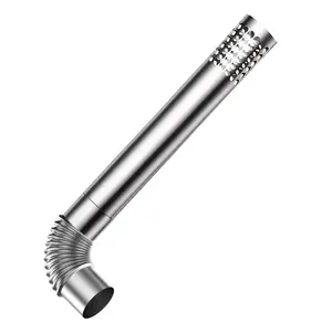 Ranein 4" OD Stainless Steel Vent Pipe Kit, includes 3" Elbow, 19.7" Horizontal Termination Pipe, and Chimney Rain Cap