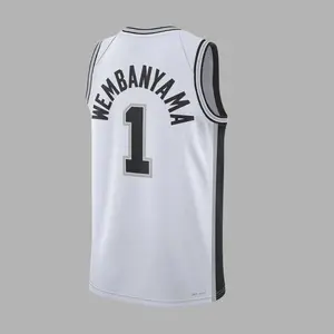 Wembanyama #1 Swingman Basketball Jersey 2026 Full Logo Edition, Men's Fan Performance Sports Shirt