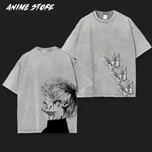 Retro Vintage Ken Kaneki Tokyoooo Ghoul Ver.3 Unisex Oversize Anime Manga Washed Heavyweight Cotton T-shirt, Gift For Anime Fan, Anime Lover