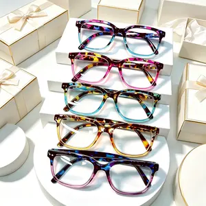Unisex 5-Pack Square Tortoiseshell Blue Light Blocking Reading Glasses with Spring Hinges, PC Frame, +0.0 to +6.0 Strength, Ideal Gift for Father's Day, Multi Pack Eyewear Accessory