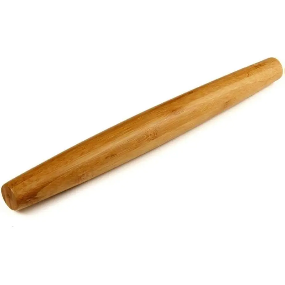 13-Inch Classic French Bamboo Wood Rolling Pin, Food-Safe Durable Smooth Surface Kitchen Bakeware, Home Baking Supplies for Pizza Dough, Pie