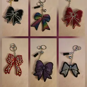Bow Bling Keychain Charms - Assorted Colors and Designs for Personalization and Style