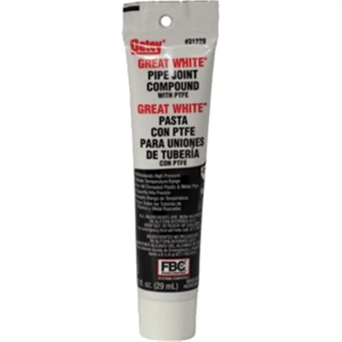 Oatey White Non-Hardening Thread Sealant Paste for Pipes, Non-Toxic Formula Withstands up to 3,000 PSI on Gases, High-Pressure, 1 oz, For Water, Seals All Threaded Joints