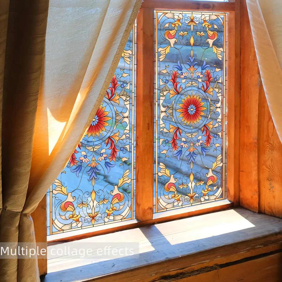 A new creative French pattern static decorative glass sticker for window decoration Decal Sticker - DJ7047-YC