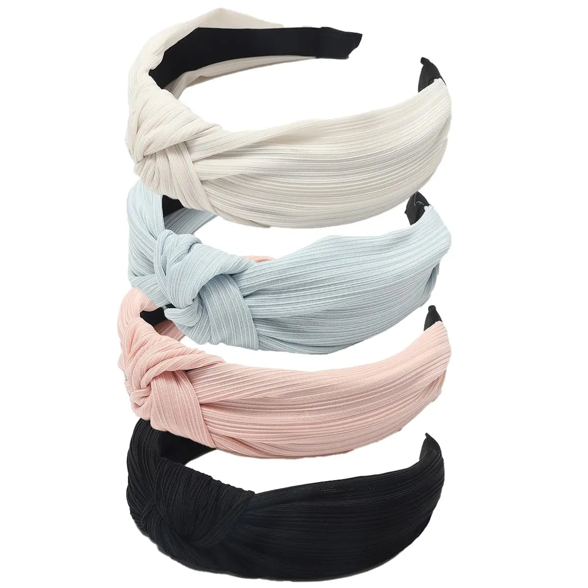 4Pcs/Set Soft Ribbed Knotted Headbands,Comfortable Wide Hair Hoops for Face Washing,Yoga,Daily Outfit,Ideal Choice for Women,Teens,Halloween Christmas Party Fathersdaygift,Hand Tools Kits