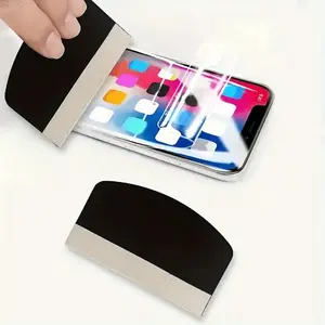 2pcs Smartphone Screen Protector Application Tool Kit, Bubble Removal & Air Vent Flat Plastic Scraper, Ergonomic Design, Durable Plastic