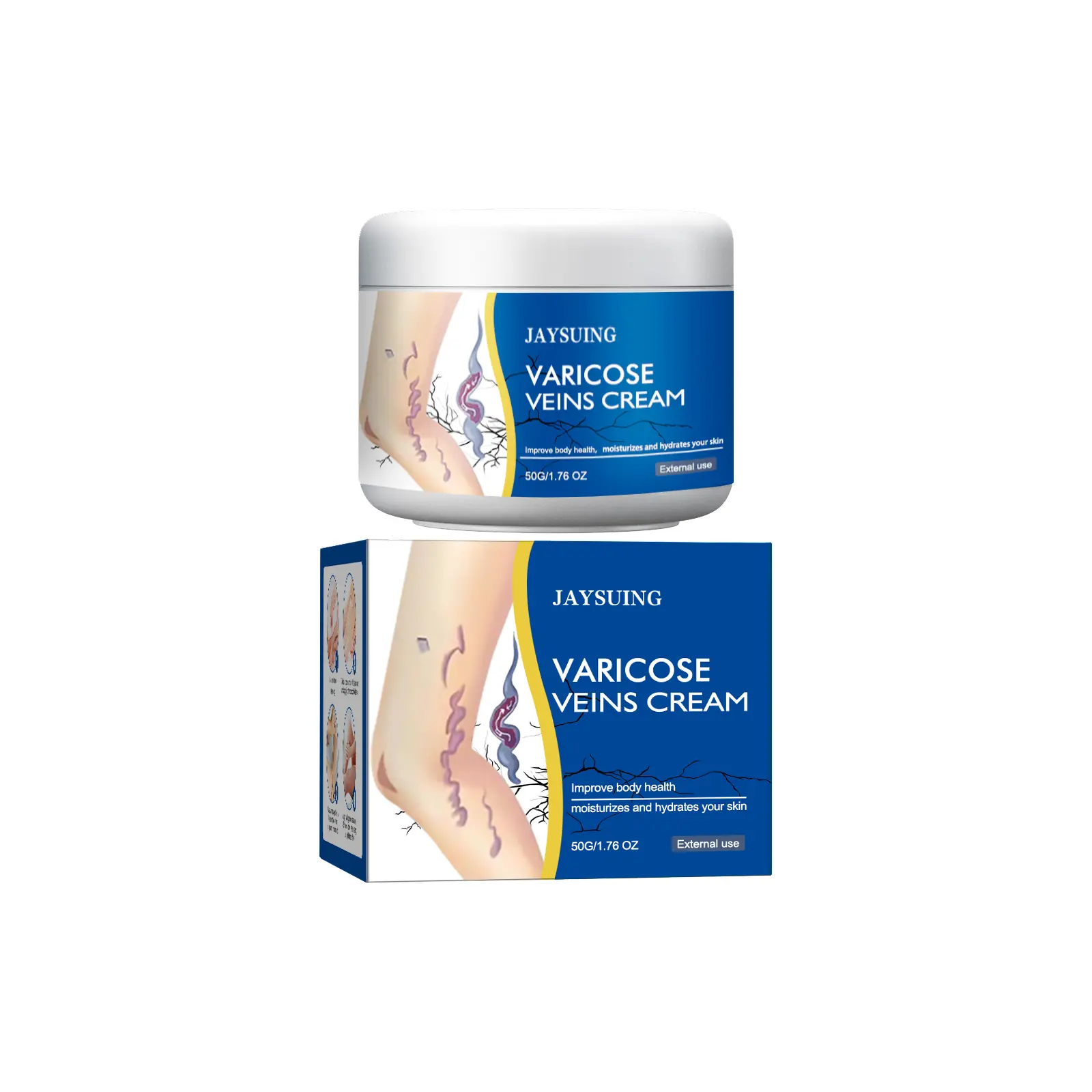 Jaysuing Varicose Vein Cream — Antibacterial pain relief topical lotion that reduces swelling, moisturizes legs and body for care