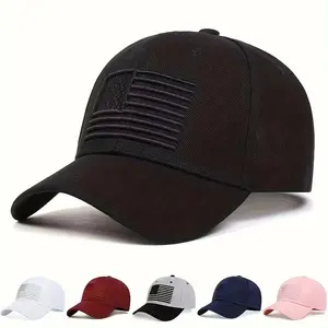 American Flag Baseball Cap – Embroidered USA Patriotic Hat, Adjustable Low Profile Dad Cap for Men & Women – Tactical, Casual, Military Style – 8 Colors – Black, Red, Navy, Green & More