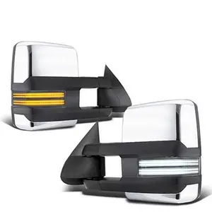 Chevy Silverado 2500 2003-2004 Chrome Tow Mirrors Switchback LED DRL Sequential Signal