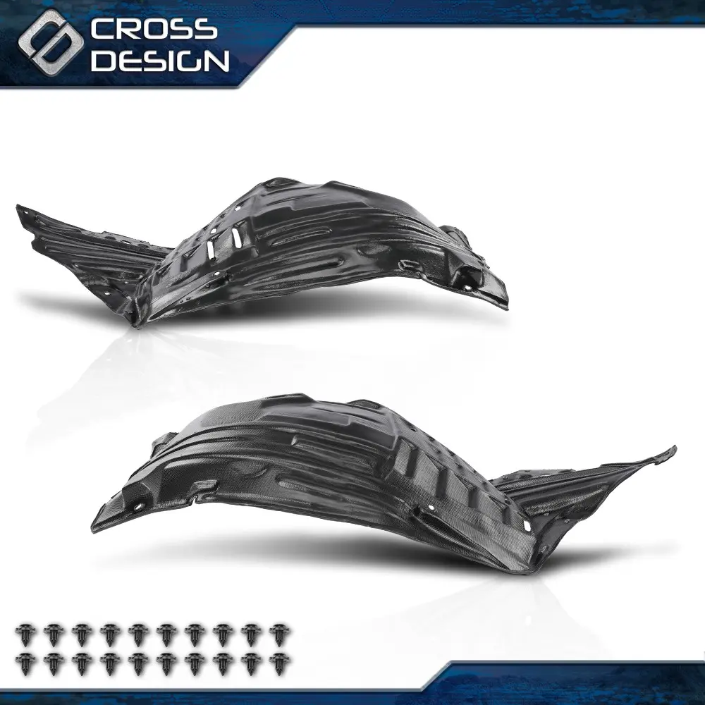 CROSSDESIGN Front Fender Liners Pair Pack for 2003-2005 350Z, Driver & Passenger Side with Clips, Premium Workmanship, Defects Coverage, Direct Pricing