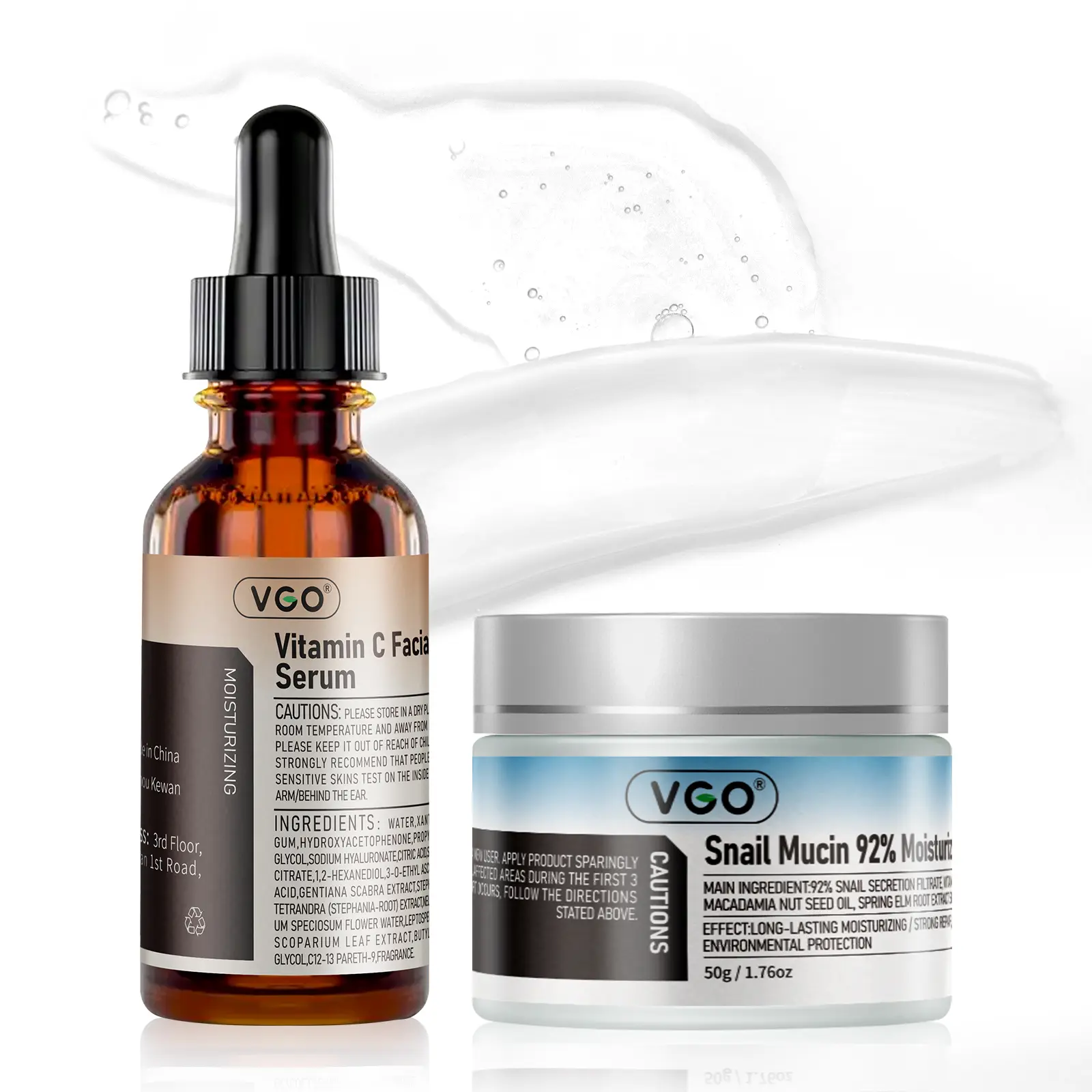 VGO Spring Glow Up Snail Mucin 92% Moisturizer Daily Face Gel Cream for Dry & Sensitive Skin, 50g / 1.76oz  Hydrate Nourishing Serum -A