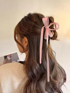 Women's Elegant Bowknot Design Hair Claw, Cute Trendy Hair Claw Clip, All-match Fashionable Hair Accessories for Daily, Party Decoration, Pink Bow, Claw Hair Clips