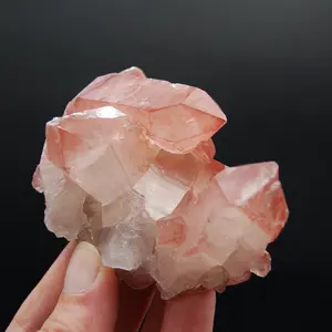 3.5in 191g Floater Dreamsicle Strawberry Pink Lemurian Seed Quartz Crystal Cluster, Scarlet Temple Rosetta Stone Starbrary, Brazil